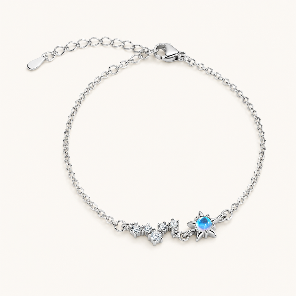 Mondstein Armband mit Sonne und Sternen