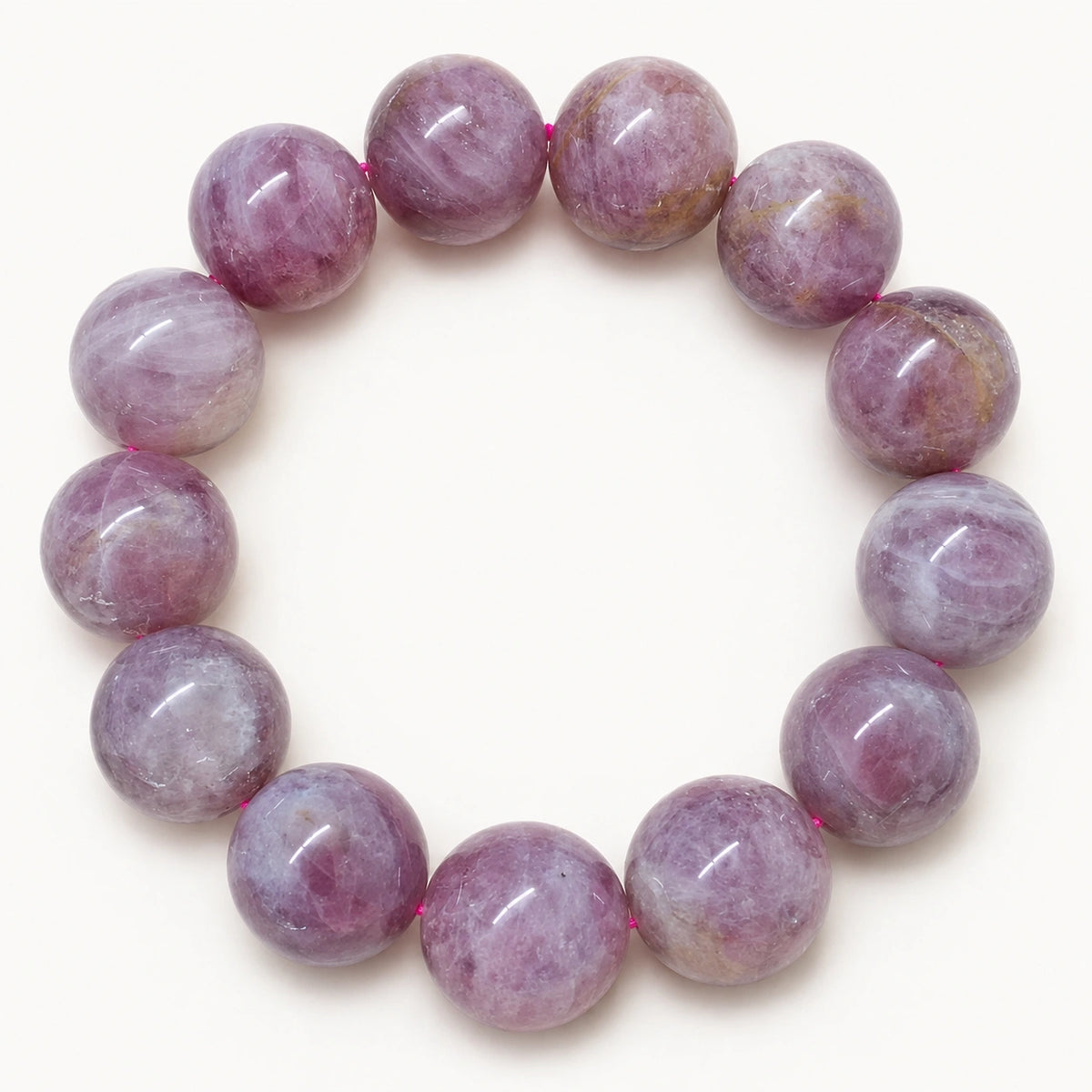 Rosenquarz-Armband mit XL-Kugelperlen