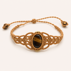 Tigerauge Makramee Armband 