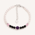 Amethyst Muschelperlenarmband mit schwarzem Achat