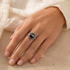 Onyx Ring aus 925er Silber im Sonnen-Design