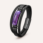 Mehrreihiges Amethyst Lederarmband