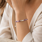 Feines Amethyst Armband mit Herzanhänger