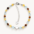 Tigerauge Armband mit Citrin, Aventurin und Herz