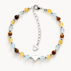 Tigerauge Armband mit Citrin, Aventurin und Herz