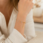 Rosenquarz Armband mit Splittersteinen und feiner Kette