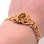 Tigerauge Makramee Armband 