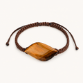 Tigerauge Makramee-Armband mit großem Mittelstein