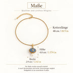 Lapislazuli Kette im Vintage-Stil mit ovalem Medaillon und Perle