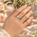 Opal Ring aus 925er Silber mit drei Opalen im Blattdesign