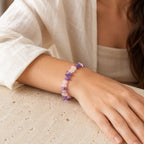 Amethyst-Rosenquarz Armband mit Splittersteinen