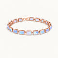 Roségoldfarbenes Mondstein Armband aus 925er Silber mit Gliederfassung