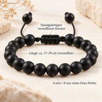 Mattes Onyx Armband mit verstellbarem Verschluss