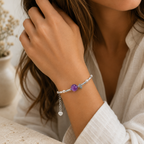 Zierliches Amethyst Armband mit 8mm Kugel