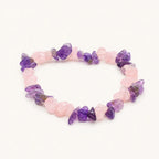 Amethyst-Rosenquarz Armband mit Splittersteinen