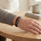 Tigerauge Lederarmband mit Drachenkopf