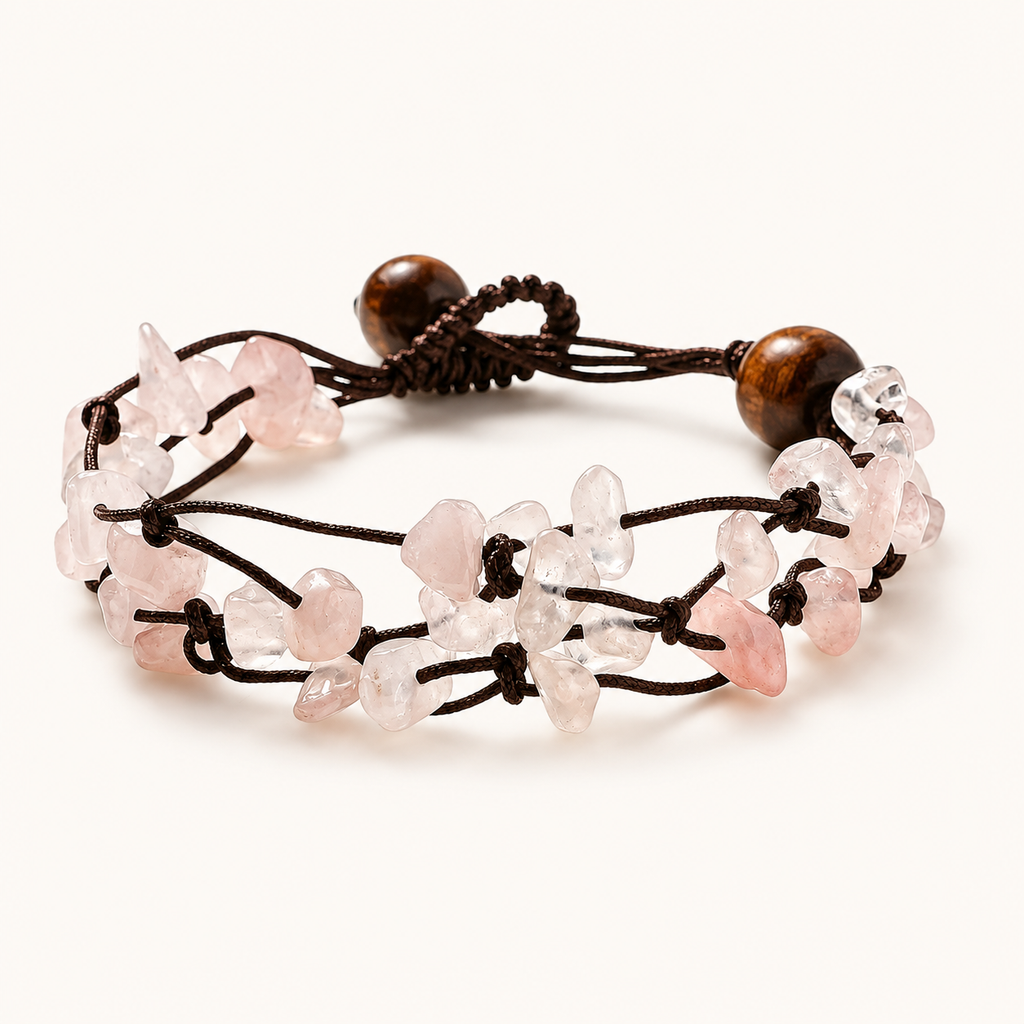 Rosenquarz Splitterarmband