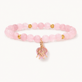 Rosenquarz Perlenarmband mit Ballerina-Anhänger