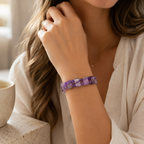 Zweireihiges Amethyst Armband