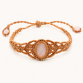 Rosenquarz Makramee Armband