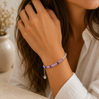 Filigranes Amethyst Armband mit Würfelperlen