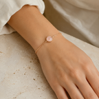 Rosenquarz Armband aus 925er Silber mit 18K Roségold-Beschichtung