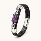 Vintage Amethyst Lederarmband