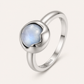 Schlichter Mondstein Ring aus 925er Silber