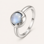 Schlichter Mondstein Ring aus 925er Silber