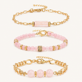 Rosenquarz Armband Set Roségold