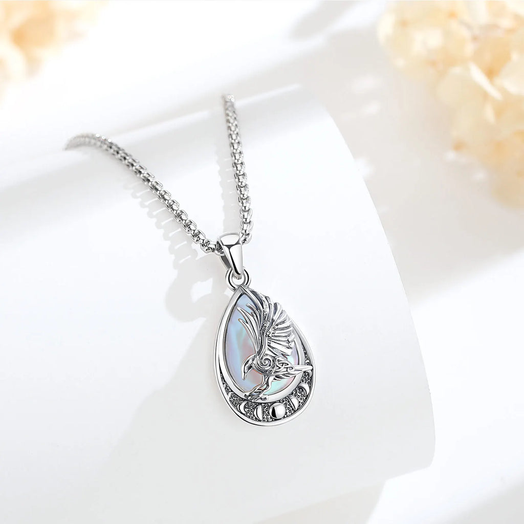 Mondstein Kette aus 925er Silber mit Adlermotiv
