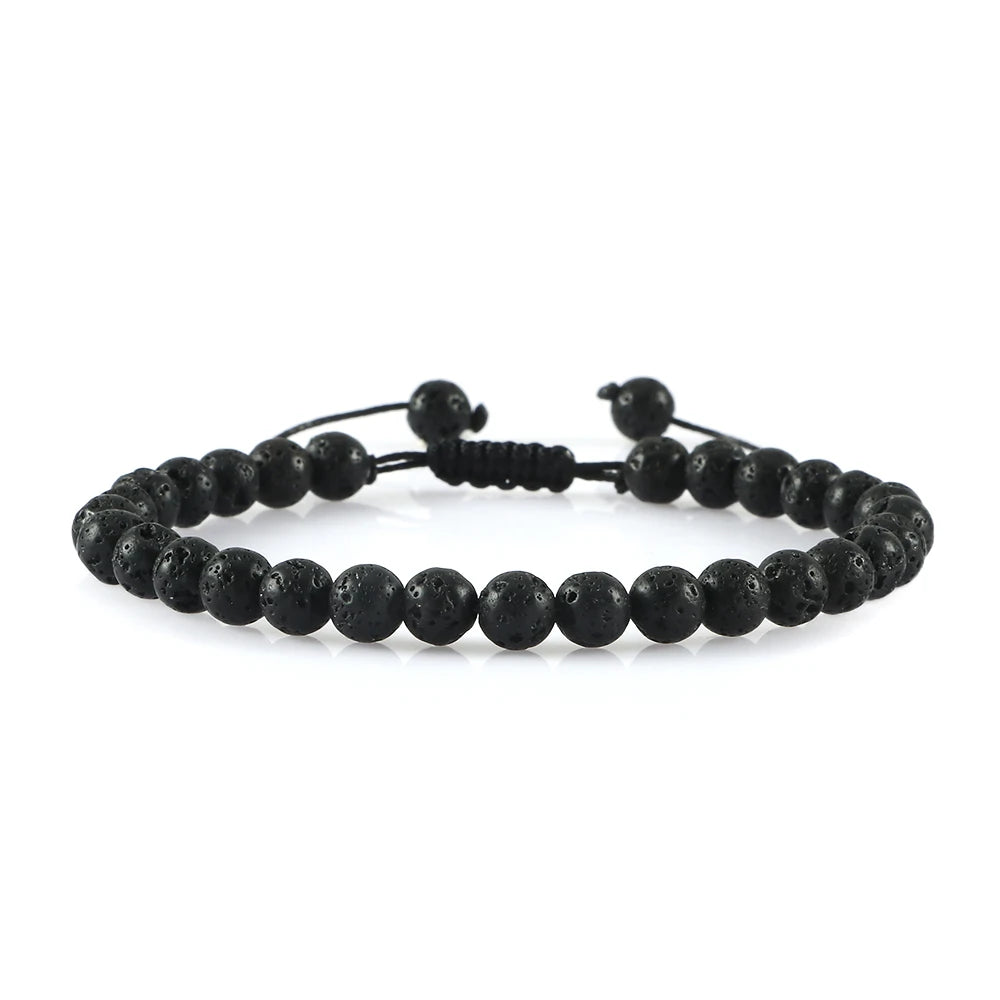 Mattes Onyx Armband mit verstellbarem Verschluss