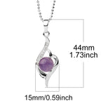 Rosenquarz Kette mit rundem Stein und Blätterornament