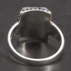 Onyx Siegelring aus massivem 925er Silber mit rechteckigem Cabochon