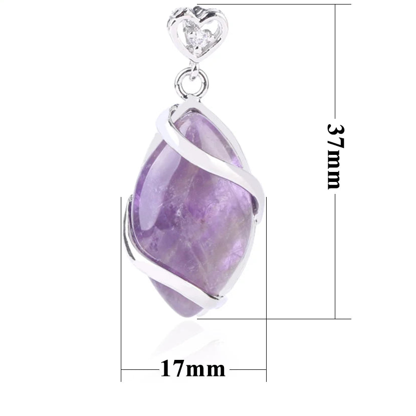 Rosenquarz Kette mit gedrehtem Metallrahmen