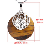 Rosenquarz Kette mit rundem Blumenornament