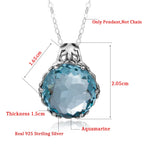 Aquamarin Kette aus 925er Silber mit rundem facettiertem Anhänger