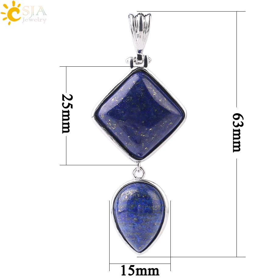 Rosenquarz Kette mit zweiteiligem geometrischem Anhänger