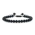 Onyx Armband mit glänzenden Perlen und Schiebeverschluss