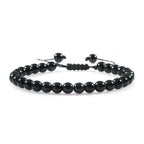 Onyx Armband mit glänzenden Perlen und Schiebeverschluss