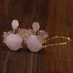 Rosenquarz Kette mit Parfümflakon-Anhänger