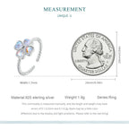 Offener Mondstein Ring aus 925er Silber mit vier Herzsteinen