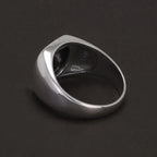 Onyx Siegelring aus 925er Silber mit eckigem Cabochon
