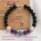 Amethyst Achat Armband mit 8mm Perlen