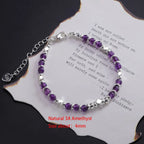 Feines Amethyst Perlenarmband mit Metallperlen