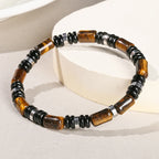 Feines Tigerauge Armband mit Zylinderperlen