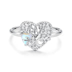 Offener Mondstein Ring aus 925er Silber mit Herz-Lebensbaum-Motiv