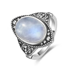 Breiter Mondstein Ring aus 925er Silber