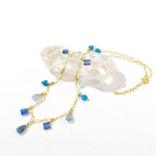 Aquamarin Halskette aus 14K Gold mit Kyanit und Apatit Anhängern