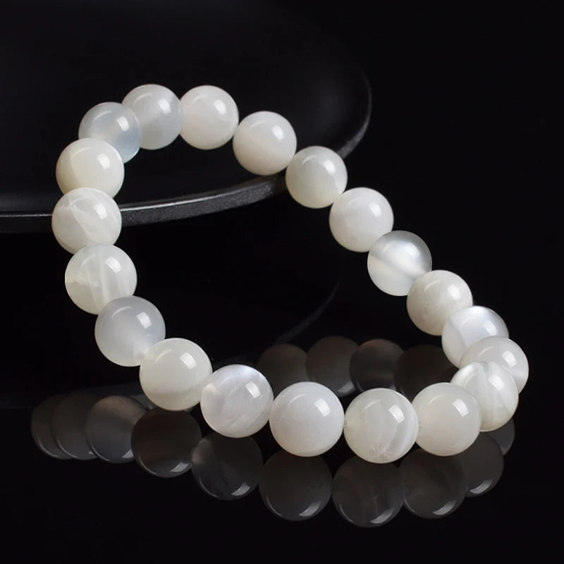 Weißes Mondstein Perlenarmband